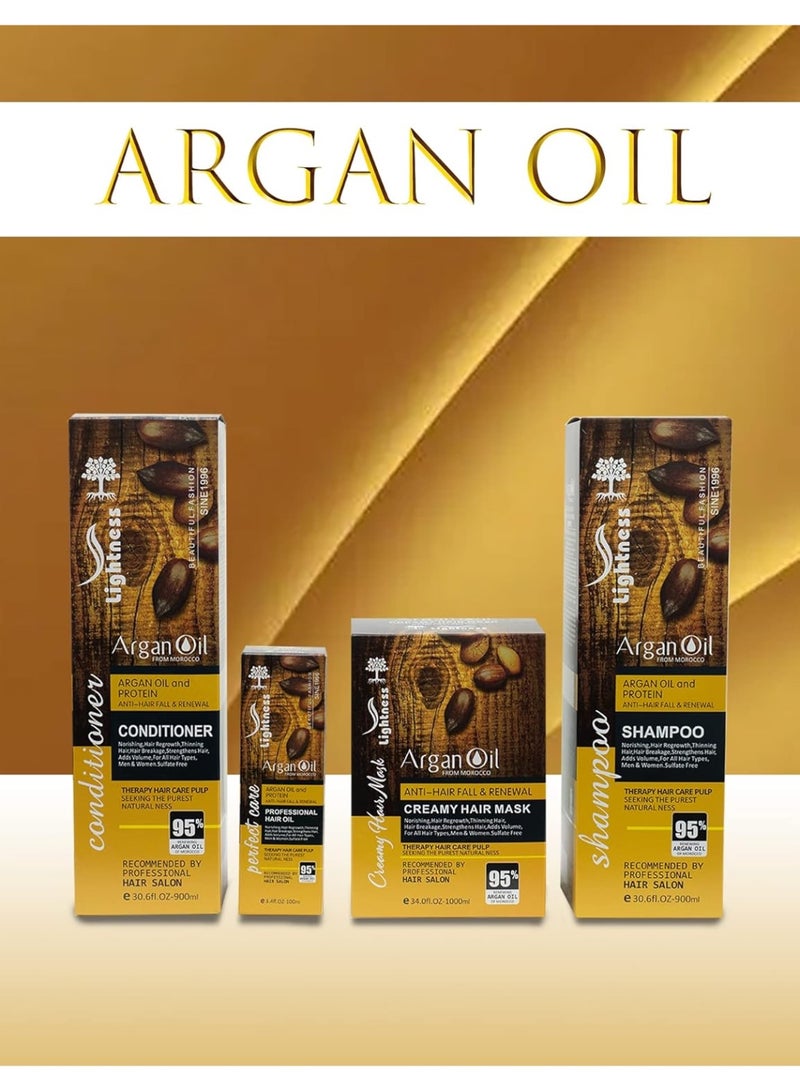 Argan-Oil of Morocco CONDITIONER (Anti-Hair Fall & Renewal), Sulfate Free, Perfect for Damaged, Dry, Curly, Frizzy Hair - Thickening Formula for Fine/Thin Hair, Keratine Treat for Hair. - Image 4